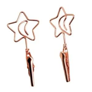 명함홀더 메모 집게 꽂이 별형 로즈골드 메모지꽂이 메모클립 쇼클립 가격표꽂이