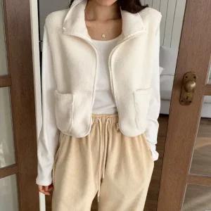 여성 겨울 부드러운 뽀글이 후리스 집업 조끼 양털 베스트 VE0033S