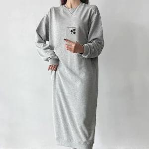 [다잇템] 여자 등원룩 H라인 박스 휘뚜루 맨투맨 롱원피스_23562499_588872