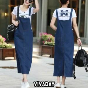 VIDS-SS965 데님 롱 멜빵치마 (W72A189)