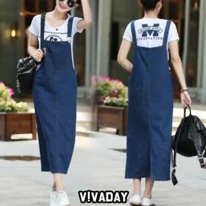 VIDS-SS965 데님 롱 멜빵치마 (W72A189)
