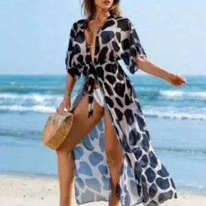 데일리 로브가디건 커버업 클래식 롱 시스루 비키니