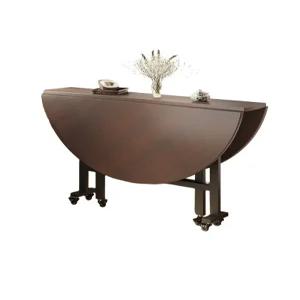 접이식 원목 책상 1인용 테이블 가정용 미니 원형 공부