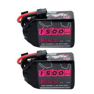 CNHL 6S 리포 배터리 1500mAh 22.2V 130C, FPV 드론 레이싱 RC 쿼드콥터 헬리콥터 비행기용 XT60 플러그 (2팩)