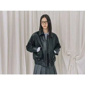 [갤러리아] LAP 카라 포켓 페이크레더 점퍼 AR3LZ860