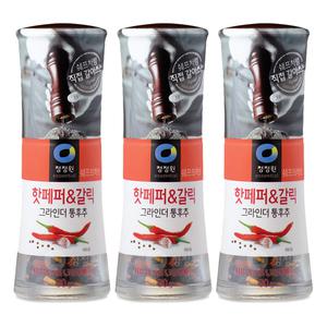 청정원 쉐프의허브 핫페퍼&갈릭 그라인더통후추, 30g, 3개