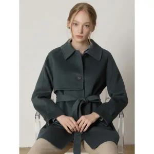 [쉬즈미스]울 벨티드 플랩 핸드메이드 코트  택가격 468000원 _P376944582