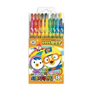 [제이아트] 뽀로로 샤프식 색연필 18색연필 컬러연필 색칠연필 미술색연필