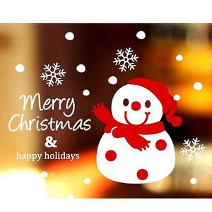 Merry christmas눈사람 유리 데코스티커