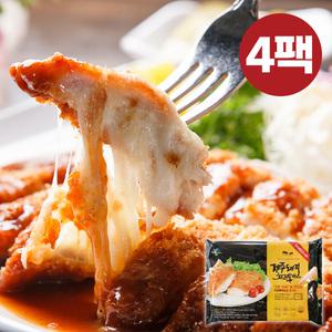 제주 흑돼지 등심 돈까스 치즈 돈가스 소스포함 4팩 SET (700g)