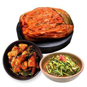 도미솔김치 왕비포기김치3kg+열무김치2kg+총각김치2kg(3종,7kg)