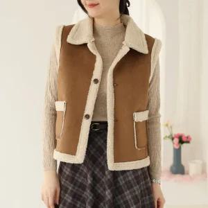 양털 스웨이드 베스트 /뽀글이 덤블 무스탕 조끼 TVT101