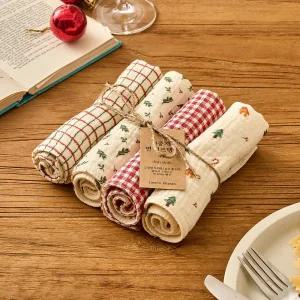 [모던하우스] ON L 도톰한 4중지 살림 거즈행주 30x30 4P 크리스마스