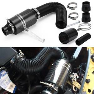 범용 탄소 섬유 유도 공기 필터 박스 냉기 흡입 시스템 흡기 호스 포함 76mm 3 인치