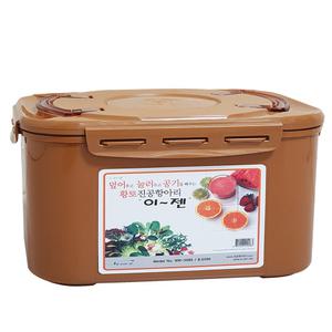 이젠 황토 진공항아리 누름독 김치통 매실통 사각11L