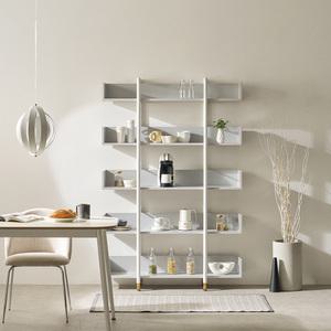 제련공단 W1200 5단 원형프레임 철제책장 책꽂이 진열장