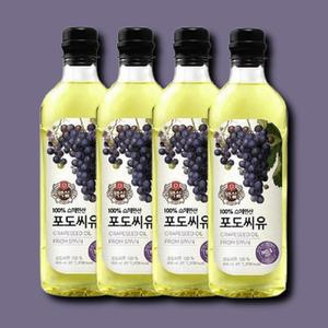 [기타] 포도씨유 식용유 튀김 부침 볶음 리놀레산 900ml 4개