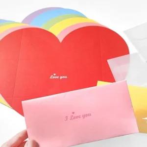 메시지 하트 편지지 세트 X3개 이벤트 기념일 편선지 (WFHMPN2)