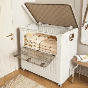 수납하마 하프오픈 접이식 리빙박스 이동형 정리함 옷 이불 장난감 수납함