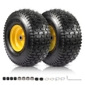 2PCS 15x6.00-6 타이어 및 휠 어셈블리, 장인 존 디어 컵 카데드 라이딩 모어 교체, 플라이 튜브리스 잔디