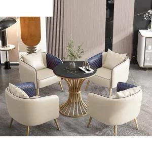 커피테이블 휴게실 호텔 로비 라운지 레스토랑 식탁 테이블+의자 4개(주황색)