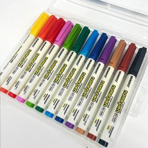 네임펜 12 세트 하드케이스 패키지 유성매직 매직펜 유성펜 얇은 색