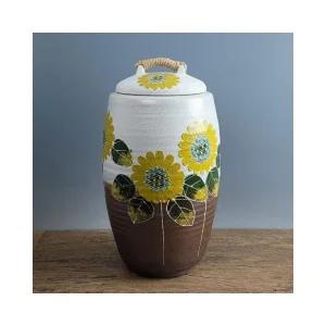 루미나D 해바라기 투톤분청 20kg 쌀독 쌀통 현관 소금 항아리