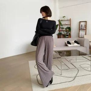 [라일리여성의류] Rly 플리츠 와이드 치마바지 조거팬츠 골덴바지 여성