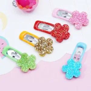 미니꽃 똑딱이핀 1판 20개강아지헤어핀 애견머리핀 리본 악세서리