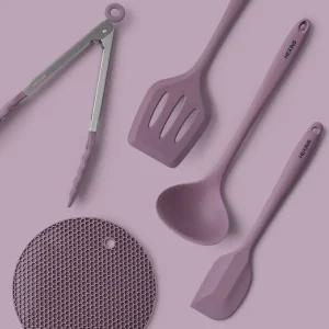 키친툴 5종 세트 주방 실리콘 조리기구구 5세트 뒤집개 스파츌라 국자 냄비받침 집게 도구5 키친 조구