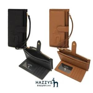 [롯데백화점]헤지스ACC HIHO2E252.253W2_블랙,브라운 가죽 엠보 스트랩 장지갑 겸 핸드폰지갑