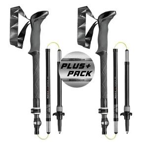 레키 플러스팩 마카루 FX 카본 AS 블랙 5단 접이식 등산스틱 충격흡수 경량 지팡이