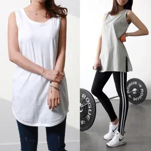 [자체제작] 레이어드 나시티 롱나시  바이오워싱 순면코튼