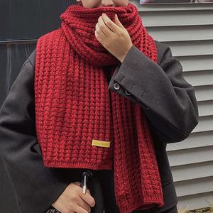 부드러운 니트 짜임 목돌이 머플러 긴목도리 커플 20x165cm