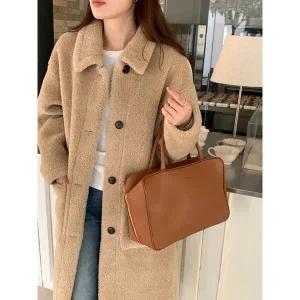 [하프클럽/랄라모션]베이직 양털코트 도톰 카라 롱코트 (LLM0024)