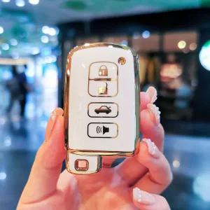 차키케이스 TPU 자동차 원격 키 케이스 커버 셸 4 버튼 도요타 아발론 캠리 코롤라 RAV4 하이랜더 아우리스