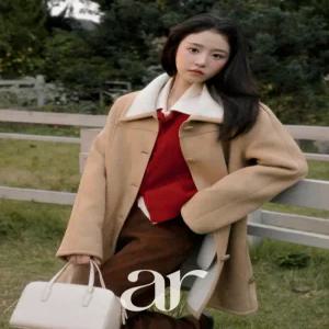 (MADE/아뜨가만든겨울/가장따뜻한감도) 플론 양털 카라 스웨이드 하프 무스탕 코트 ct1639