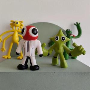 1세트 레인보우 친구 애니메이션 그림 만화 모델 게임 캐릭터 핑크 블루 몬스터 동상 케이크 장식품 장난감