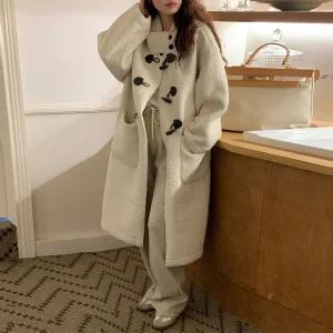 [#자체제작]로카 떡볶이 양털 롱 코트