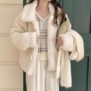 [M7] 여자 떡볶이 덤블 FW 베어 카라넥 양털 자켓