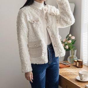 [M7] 여자 양털퍼 트위드 덤블 라운드 FW 자켓
