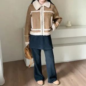 썸원 무스탕 코트 양털 하프코트 아우터