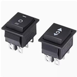 1PCS KCD4 25x31mm 블랙 로커 스위치 6Pin 더블 리셋 16A 250V 25A 자동