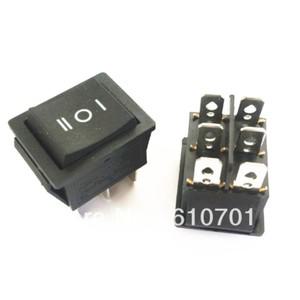 10pcs 6 핀 KCD4 AC 16A/20A 250V/125VAC DPDT 검정색 버튼 순간 스프링 반환 On/Off/On 패널 마운트 로커
