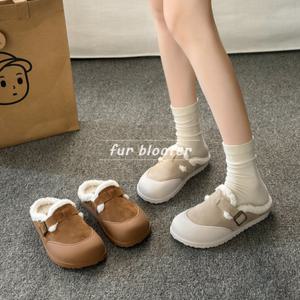 [제이시]제이시 여자블로퍼 털 슬리퍼  1cm B041