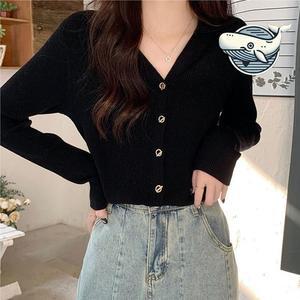 [오노마] ONM 직장인 간절기 브이넥 카라 니트 가디건 여성용