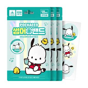 썸머겔밴드 포차코 산리오 썸머 패치 모기 하이드로겔 밴드 18매입, 3개