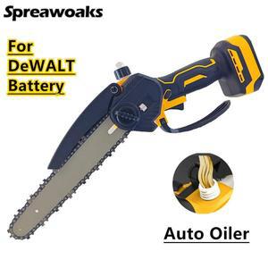 DeWALT 20V 18V 배터리 8 인치 브러시리스 전기 톱 자동 오일러 전기 정원 체인 톱 가지 치기 무선 전동 공
