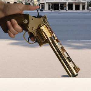 골드 38구경 콜트 메탈 제품 권총 풀구성 총 소프트탄 리볼버 탄피배출