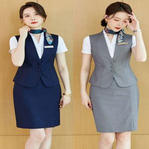 호텔유니폼 여성 여름 정장 조끼  실장유니폼 승무원유니폼